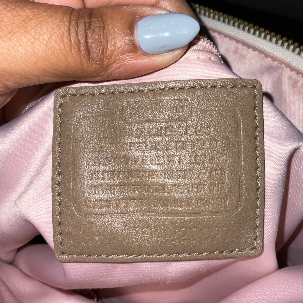 Coach Ashley Dotted Op Art Sateen Satchel Cream Patent Y2K F20027 coquette glam - Picture 10 of 16